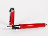 Aurora Talentum red lacquer fountain pen with chrome trim and 14K nib, SKU IB02702
