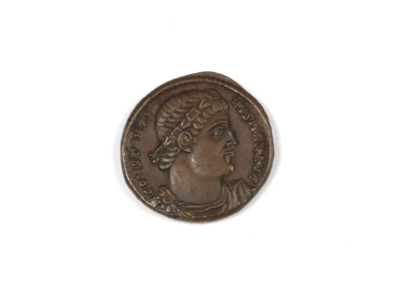 Roman bronze coin of Constantine I, obverse portrait, SKU IB03342.