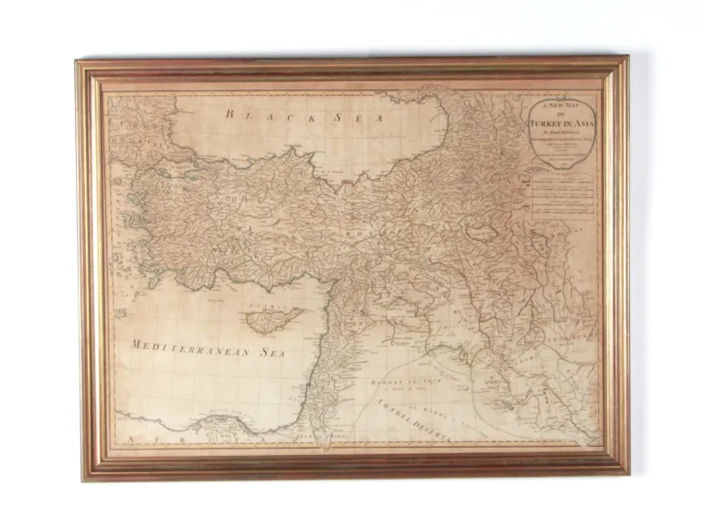 خريطة مؤطرة لتركيا في آسيا من القرن الثامن عشر، «A new map of Turkey in Asia»، SKU IB08557، من مونس دانفيل.