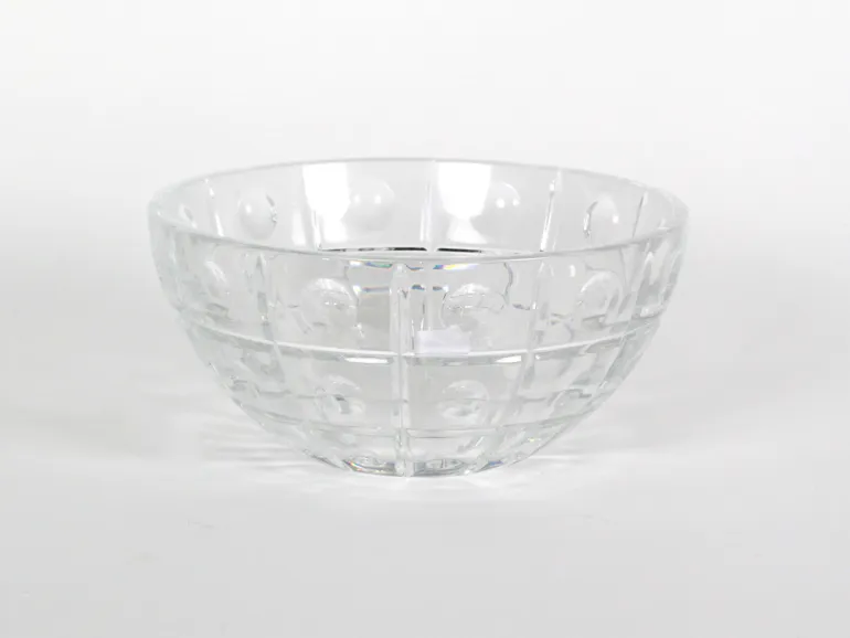 وعاء كريستال Baccarat Equinoxe، SKU IB08668، وعاء دائري شفاف بتصميم محفور عصري.