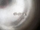 IB00029 Sterling silver covered jar base with 800 hallmark and maker’s mark, showing fine guilloché finish.
