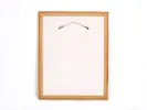 Becquet lithograph, IB00578, in a gilded wooden frame, shown from the back with hanging wire and white backing.