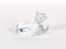 تمثال قطّ من بلّور Baccarat، مستلقٍ وينظّف نفسه، SKU IB00626.