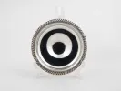 Coupe ronde sur piédouche en métal argenté Barker & Ellis, bord torsadé, SKU IB00852.