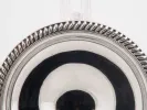 Coupe ronde sur piédouche en métal argenté Barker & Ellis, bord torsadé, SKU IB00852.