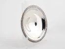 Coupe sur piédouche Barker & Ellis en métal argenté, ronde avec frise torsadée, SKU IB00852.