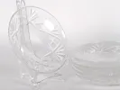 أطباق من البلور المحفور Saint Louis، طقم من ستة أطباق مستديرة على حوامل، SKU IB01096.