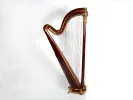 Harpe chromatique Pleyel, SKU IB01243, en bois de rose avec bronzes et deux rangs de cordes.