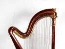 Harpe chromatique Pleyel du 19e siècle, à deux rangs de cordes, en bois de rose et bronzes, SKU IB01243.