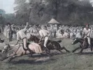 SKU IB01399: George Earl’s 1877 “Polo Match at Hurlingham,” a watercolored engraving showing polo players on horseback before a crowd.