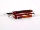 Stylo roller Visconti IB02654 Van Gogh orange marbré avec garniture argentée, capuchon et corps visibles sur fond blanc.