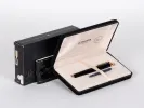 Aurora IB02724 black and gold fountain pen in presentation case with box and ink cartridge.