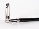قلم حبر S.T Dupont Olympio باللاكيه الأسود مع غطاء وتفاصيل فضية، SKU IB02767.