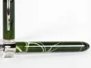 Visconti Van Gogh green fountain pen, silver trim, SKU IB02794, shown horizontally on a white background.