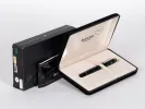 Aurora Optima fountain pen, emerald green with gold trim, in presentation box, SKU IB02808.