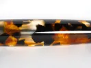Delta 366 fountain pen, SKU IB02899, tortoiseshell celluloid barrel close-up.