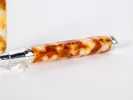 Montegrappa Symphony roller pen, beige-orange celluloid with 925 sterling silver trim, SKU IB02958.