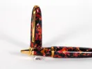Jean Pierre Lepine Churchill roller pen, SKU IB02996, tortoiseshell-style red and black finish with gold trim.