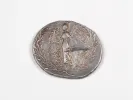 Pièce grecque en argent, tétradrachme d’Antiochus IX avec Athéna au revers, usure visible, SKU IB03477.