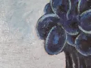 Gino Gregori, « Baobab Bleu » (SKU IB05143) : gros plan d’une forme florale abstraite bleue et sombre sur fond clair texturé.