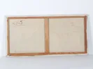 Dos de la toile de Gino Gregori « Bagarre de Chats » (SKU IB05150), avec châssis en bois et numéro rouge manuscrit.