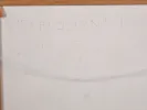Armando Villagran, Explosion, IB05164: back of a canvas with faint pink handwritten title and date markings.