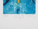 Yves Tanguy lithograph artist's proof, IB05652, showing a blue abstract image with signature and 29/60 visible.