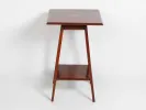 Linton Furniture IB05694 square mahogany pedestal table with lower shelf, shown on white background.