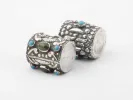 SKU IB05900: two sterling silver cups inlaid with turquoise, shown on a white background.