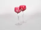 Pair of red crystal cut Rhin glasses, SKU IB06176.