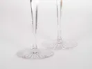 Pair of clear crystal Rhin glasses with cut bases, SKU IB06176.