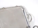 صينية طقم شاي من الفضة الاسترليني بمقابض مزخرفة، SKU IB06556.