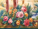 نسيج أوبيسون بمشهد بحيرة وزهور ملونة، Ateliers Borderies à Felletin، SKU IB07209.
