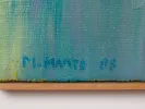 Maurice Mante, SKU IB07251 : gros plan d’une toile peinte bleu-vert, signée M. Mante 83.