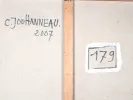Claude Jouhanneau abstract painting, back of canvas with signature, date 2007 and SKU IB07277.