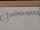 Claude Jouhanneau, IB07297: close-up of the signed canvas back with the artist’s name written across the stretcher.