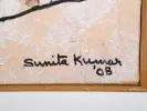 Sunita Kumar, IB07341: close-up of the signed oil on canvas, showing the artist’s signature and date on the painted surface.