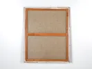 IB07355, Denyse Louis, dos d'une huile sur toile signée "Bouquet de Printemps" avec châssis visible.