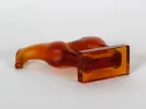 Lalique crystal standing horse sculpture in amber, SKU IB07728.