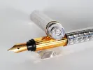 Cartier Trinity 3 fountain pen, SKU IB07755, shown with gold nib and silver-gold barrel.