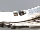IB08125 panier en argent sterling Alfred Pollak avec poinçon AP et marques d’argent visibles.