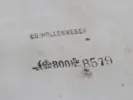 IB08138 by Eduard Wollenweber: close-up of silver hallmarks and engraved initials E.H. on the bowl underside.