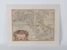 IB08565 خريطة قديمة من القرن السادس عشر لِـ Ortelius «Turcici Imperii Descriptio» معروضة تحت الزجاج.