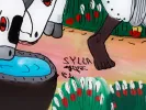 IB08748، رسم تحت الزجاج لسيلا يُظهر أبقار الراعي، مع توقيع «SYLLA» ظاهر.