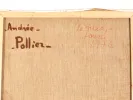ظهر لوحة زيتية على قماش لأندريه بولييه، موقعة ومؤرخة 1975، مع العنوان المكتوب بخط اليد «Le Nuage Jaune» ورمز SKU IB08829.