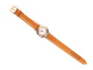 Montre bracelet Hermès Captain Nemo, SKU IB09290, cadran blanc à chiffres romains et bracelet orange en lézard sur fond blanc.